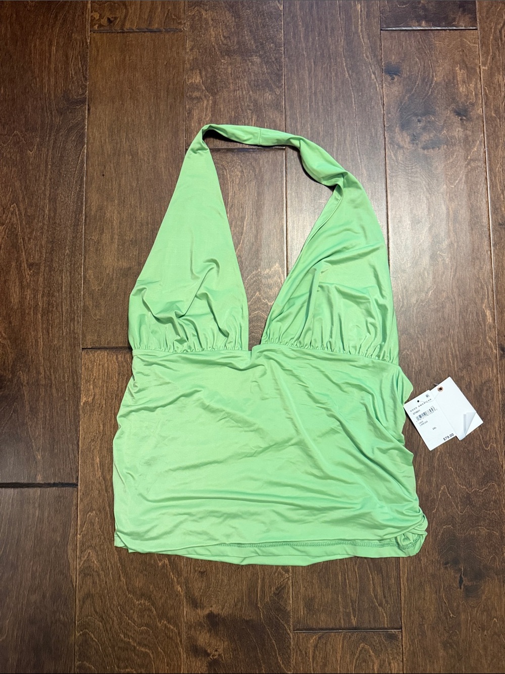 Good American Lime Green Halter Tank Top